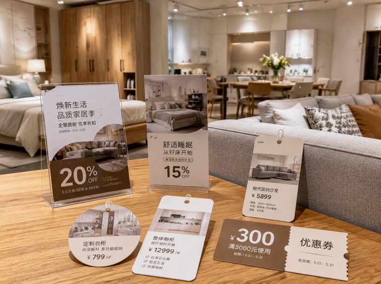 保定家具门店单页海报与吊牌